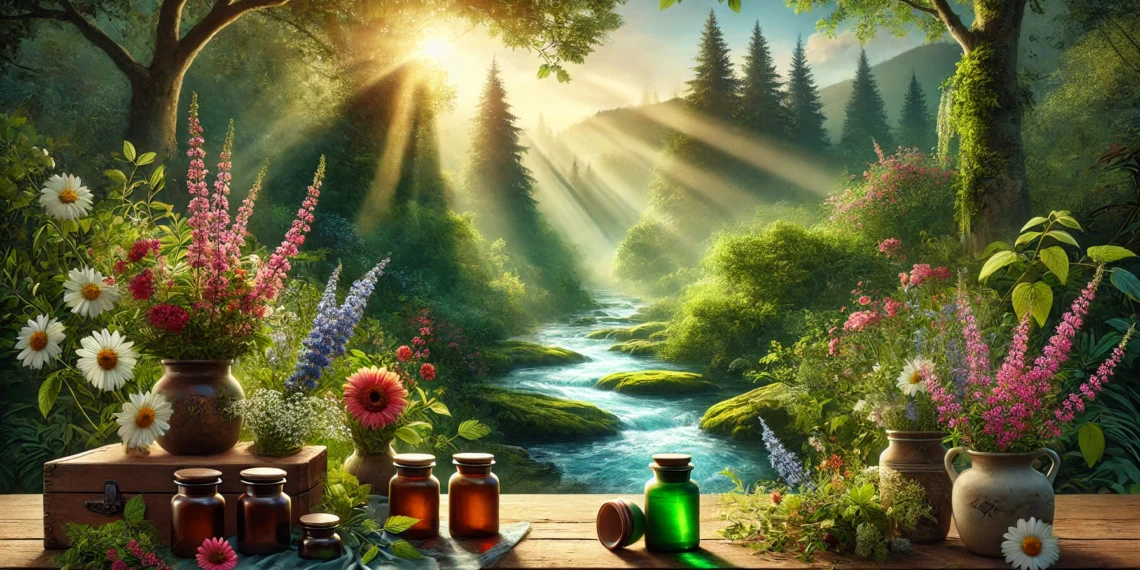 Pondershort Natural Remedies: The Ultimate Guide To Holistic Healing 1 A Collection Of Natural Herbs, Essential Oils, And Herbal Teas Symbolizing Holistic Healing.
