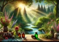 Pondershort Natural Remedies: The Ultimate Guide To Holistic Healing 3 A Collection Of Natural Herbs, Essential Oils, And Herbal Teas Symbolizing Holistic Healing.
