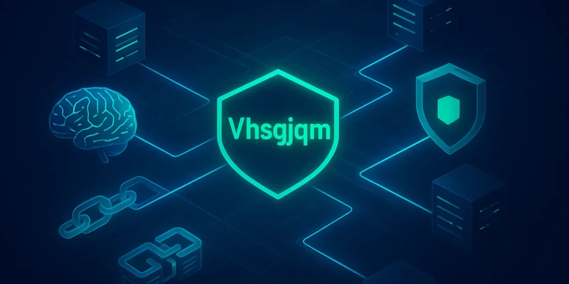 Vhsgjqm: The Future Of Scalable And Secure Digital Infrastructure 1 Futuristic Vhsgjqm Platform Visualizing Ai-Powered Cloud Infrastructure, With Glowing Data Nodes And Blockchain Security Shields.