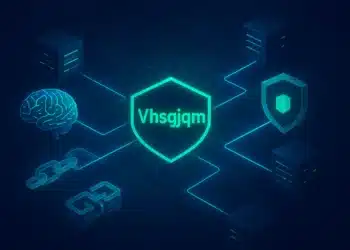 Vhsgjqm: The Future Of Scalable And Secure Digital Infrastructure 5 Futuristic Vhsgjqm Platform Visualizing Ai-Powered Cloud Infrastructure, With Glowing Data Nodes And Blockchain Security Shields.