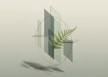 Unlocking The Quiet Power Of Nomurano: A Philosophy Of Authentic Innovation 7 Abstract Illustration Of Nomurano Principles: Delicate Gold Geometric Structures Intertwined With A Single Green Fern, Symbolizing The Balance Between Innovation And Mindful Structure.
