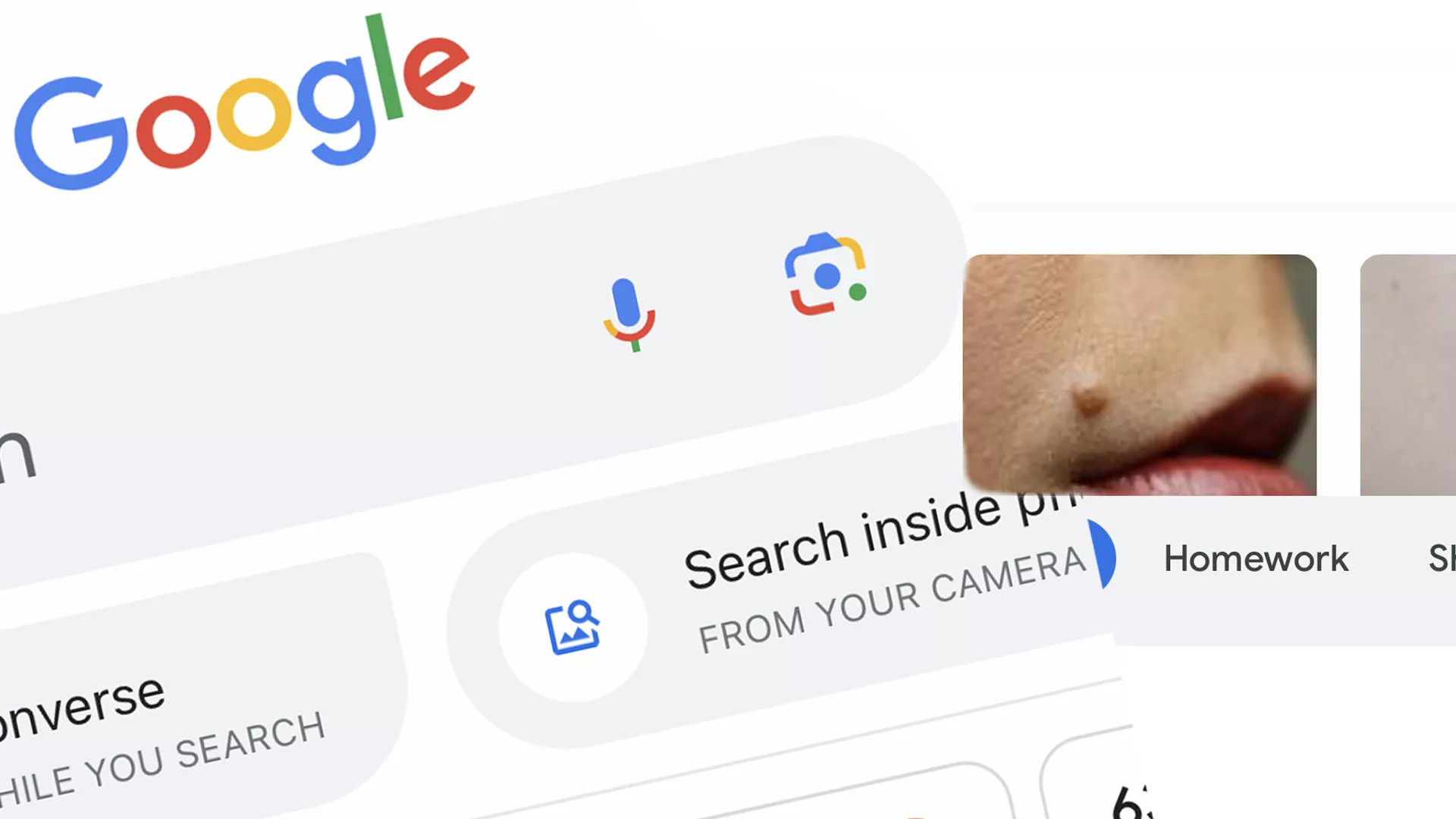 Image Showcasing Google Lens Analyzing A Mole On A Person'S Skin