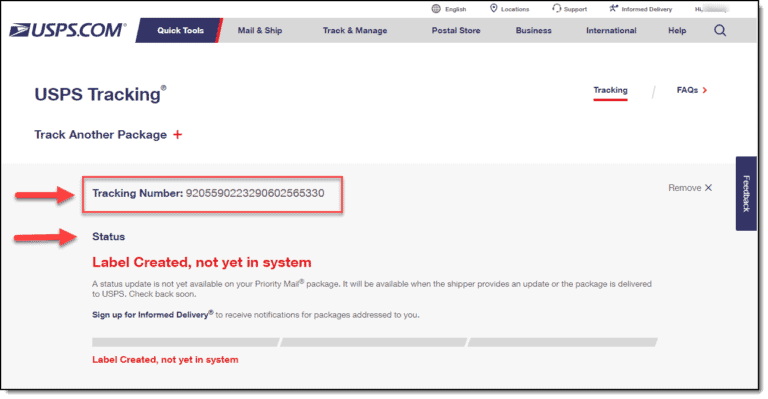 usps tracking status
