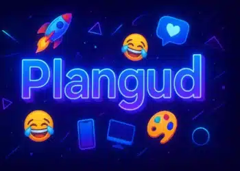 Neon 'Plangud' Text Floating In Cyberspace With Emojis And Meme Symbols – The Viral Internet Slang Term Explained