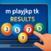 Digital Illustration Of M Playjkp Tk Platform Displaying Real-Time Lottery Results With Colorful Lottery Balls And Secure Interface