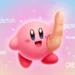 Kirby Dedo Illustration: A Pink Kirby Character With A Cartoonishly Large, Realistic Finger (Dedo) In The Foreground, Against A Pastel Background With Words Like 'Identidad' And 'Meme'.