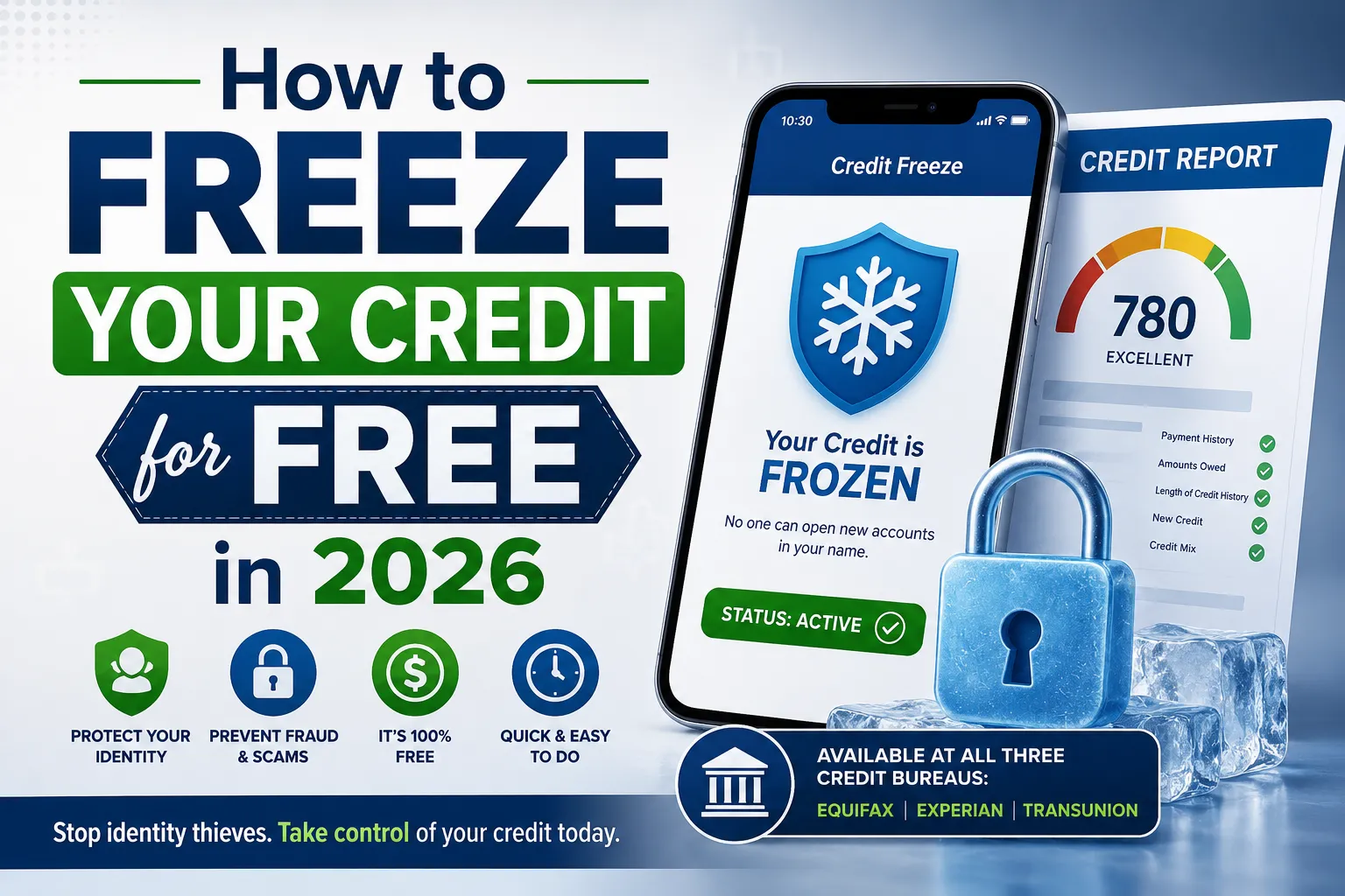 Consumer reviewing a credit report before placing a security freeze