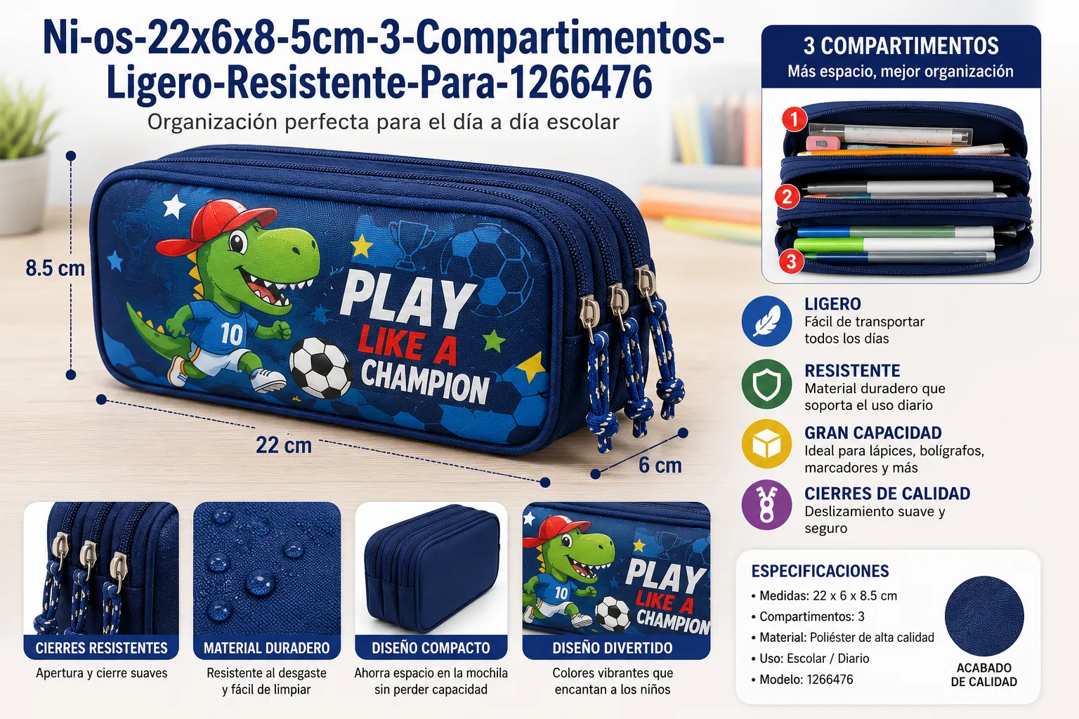 Ni-os-22x6x8-5cm-3-Compartimentos-Ligero-Resistente-Para-1266476