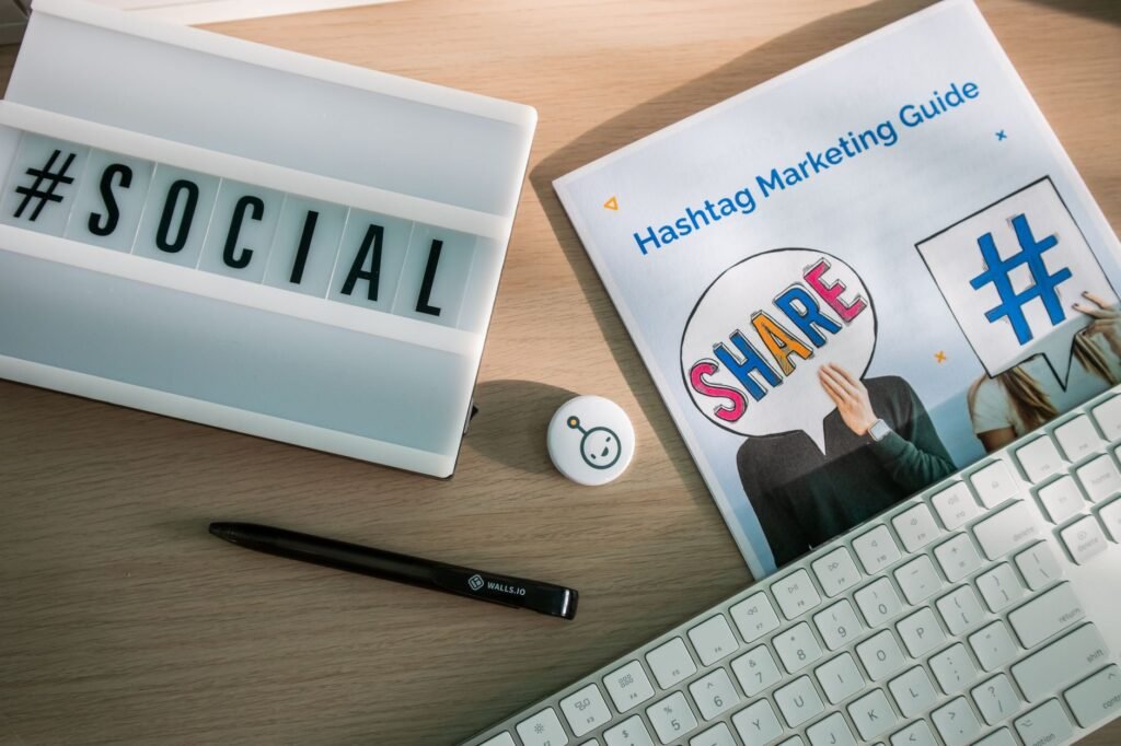 A professional managing a social commerce shop on a smartphone in a modern office environment. practical detail