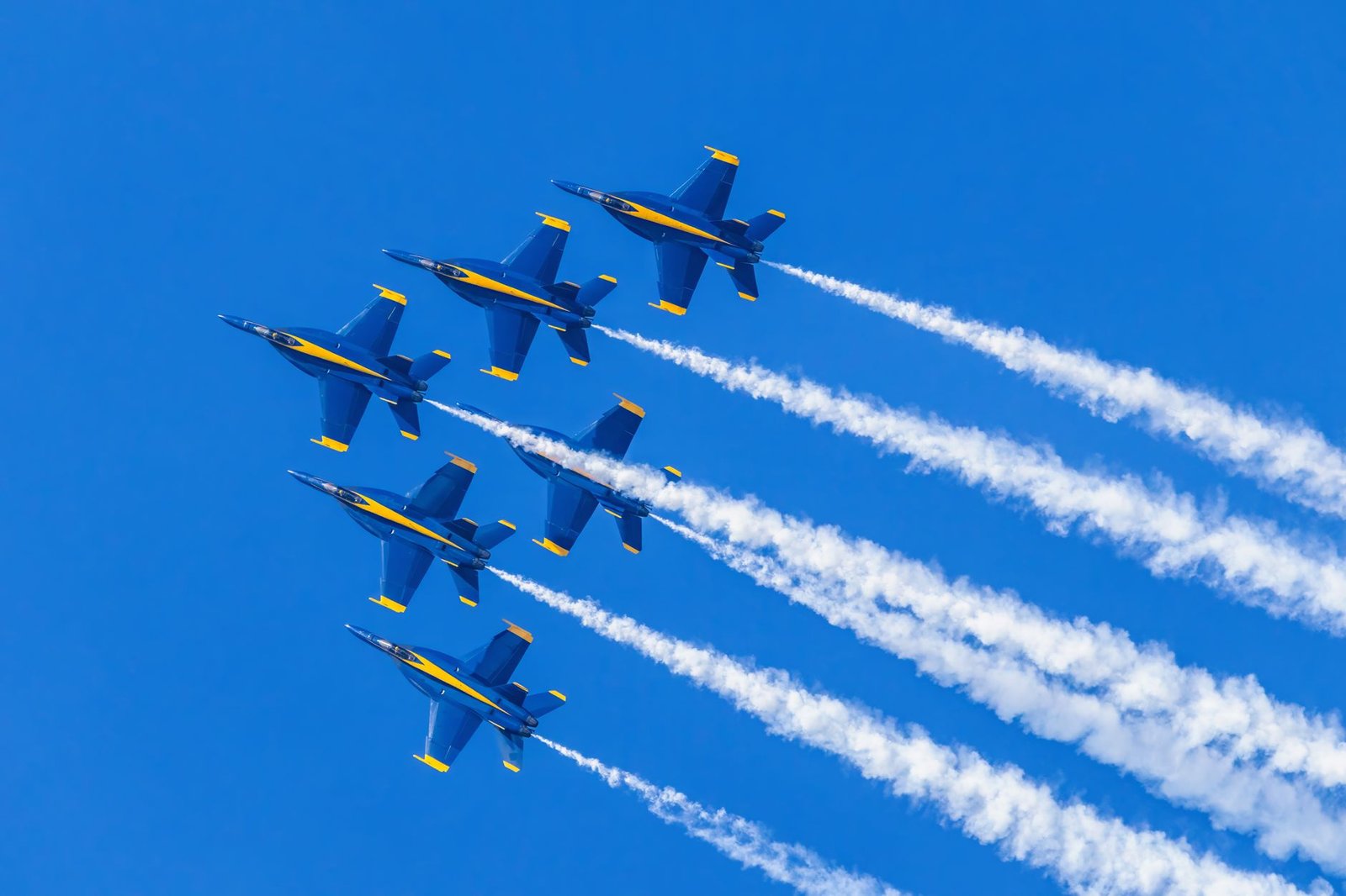 Blue Angels flying in formation over Lake Washington during Seafair 2026 in Seattle.