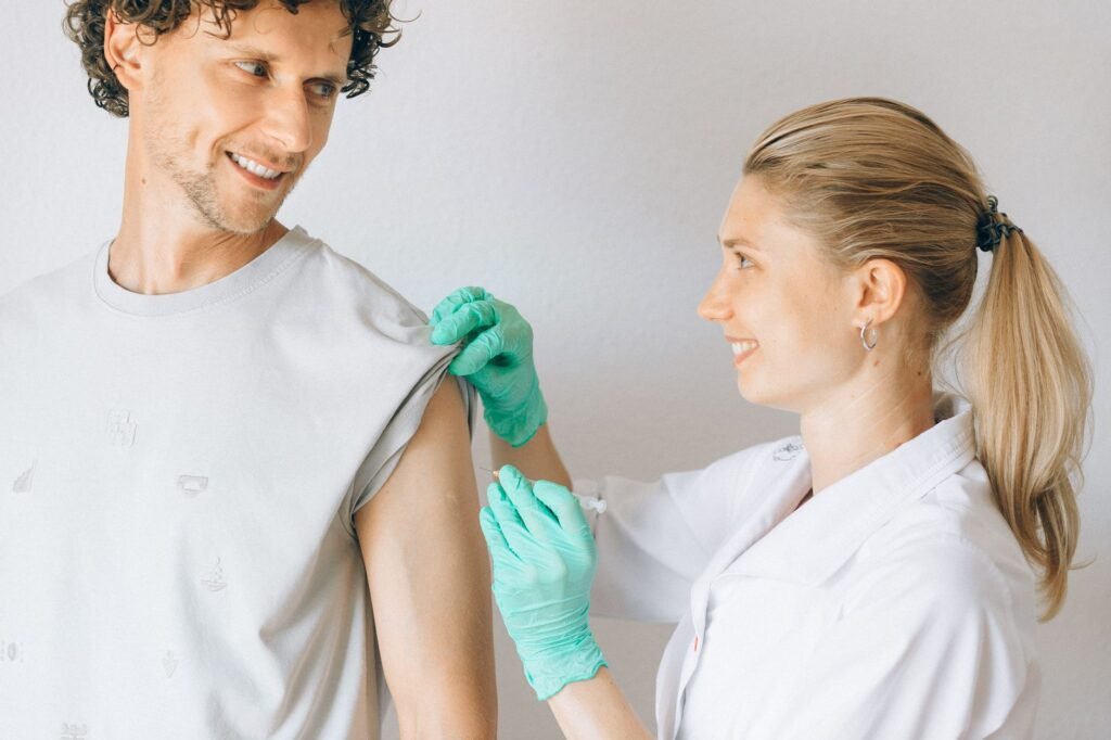 The 2026-2027 Flu and COVID-19 vaccine preparations in a clinical setting during the fall season. practical detail