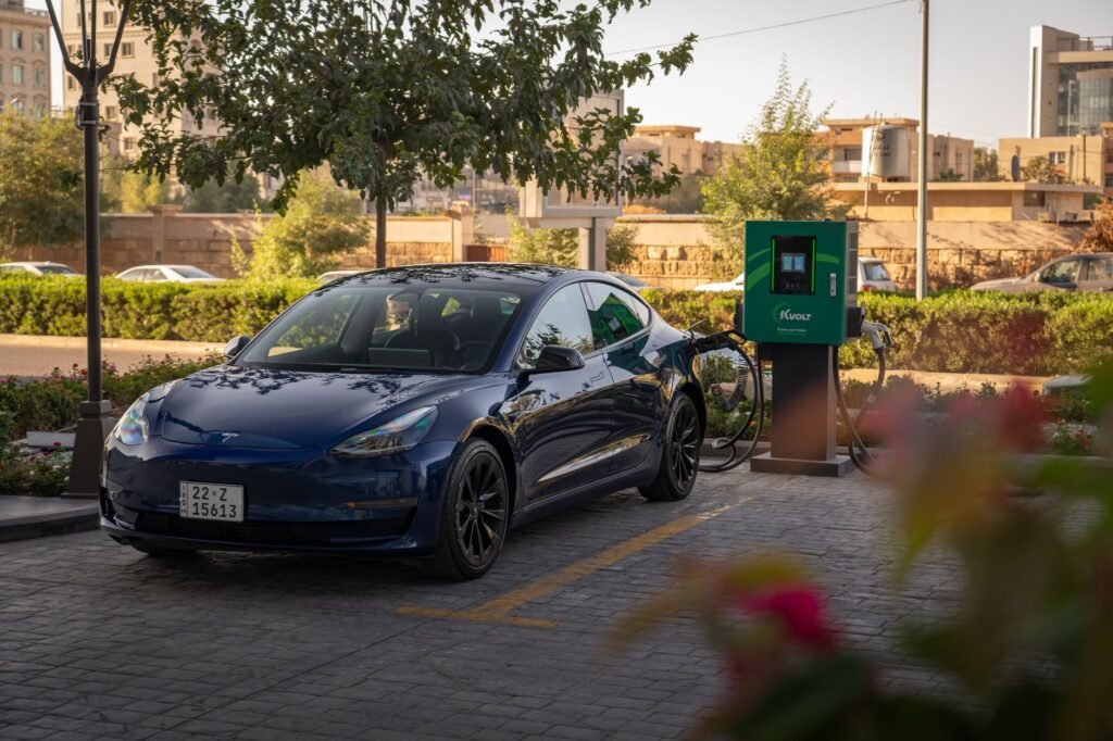 A modern Level 2 EV home charging station installed in a residential garage. practical detail