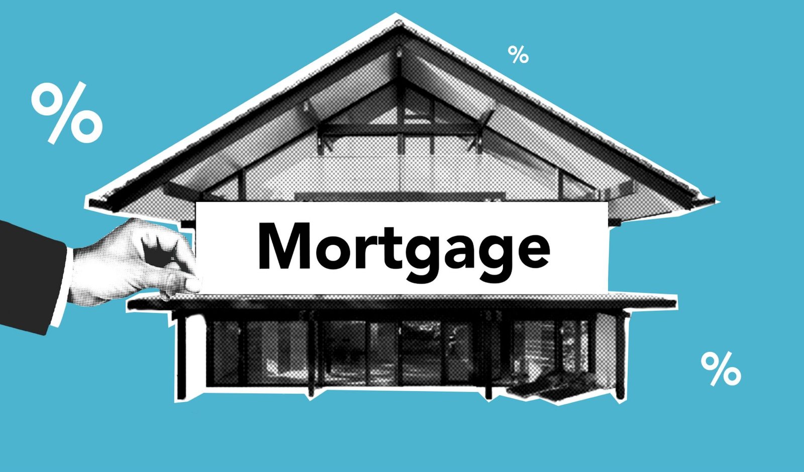 A house key on a digital tablet showing mortgage rate trends and financial data.
